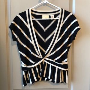 Anthro. Great condition. black and white blouse.